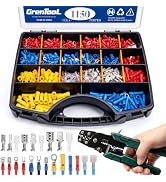 GRENTOOL 1150Pcs Wire Connectors Kit, Insulated Electrical Terminals with Crimping Tool, Ring But...
