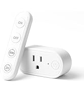 Remote Control Timer Outlet: Dual Gear Countdown (30min/2h) with Auto Shut Off – 15A/1800W – Elde...