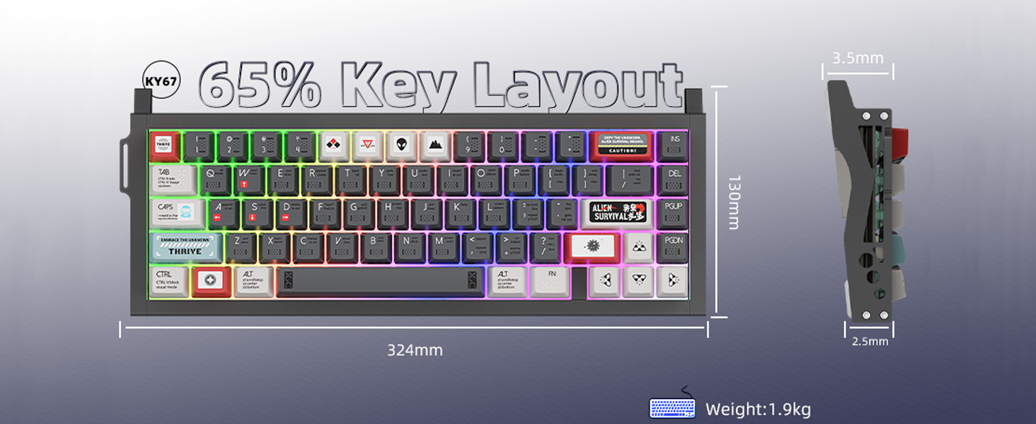 KY67 Wireless Mechanical Gaming Keyboard