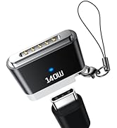 140W USB C to Magnetic 3 Adapter with Lanyard, Portable and Lightweight with LED Light Adaptor, M...