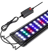 AQQA Aquarium Light,Full Spectrum LED Fish Tank Lights,12"-54" Adjustable Multi-Color White Blue ...