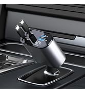 Thlevel Retractable Car Charger 4 in 1 Fast Charger with Dual Type-C Retractable Cables (31.5 inc...