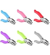 Single Hole Punch Metal, 1/4” Hole Puncher with Soft Grip Handles for Paper and Crafts Round Circ...