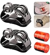 Rigych 2 Set Foot Tambourine Shaker &amp; Rhythm Finger Shaker with Elastic Strap, Percussion Musical...