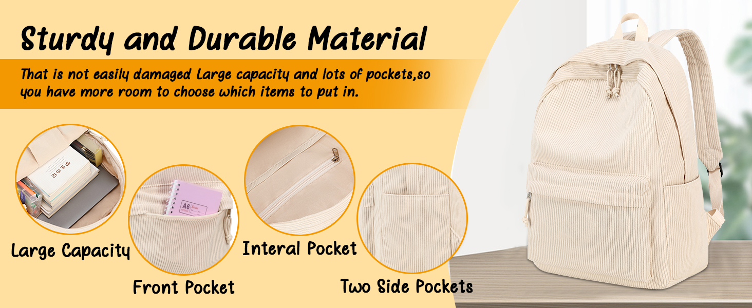 Large Corduroy Bookbag