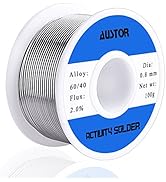 AUSTOR 60-40 Tin Lead Rosin Core Solder Wire for Electrical Soldering (100g, 0.8mm)