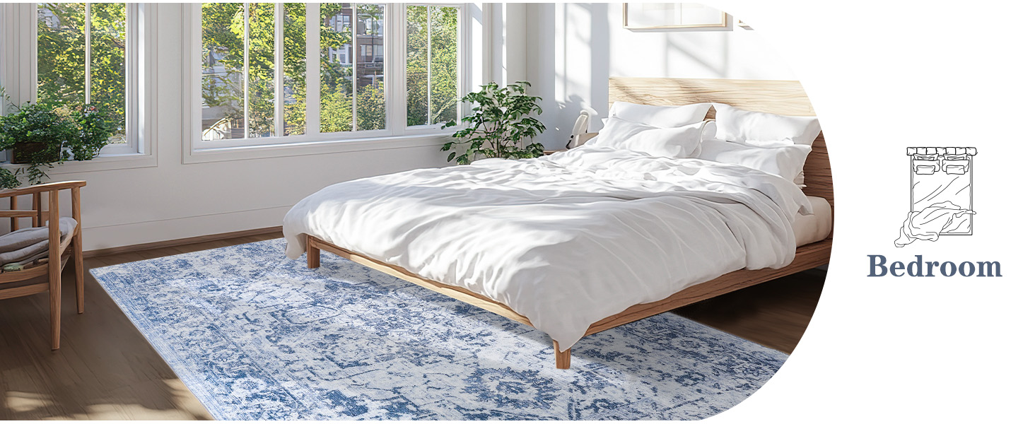 area rugs for bedroom 8x10 5X7 6x9 blue white