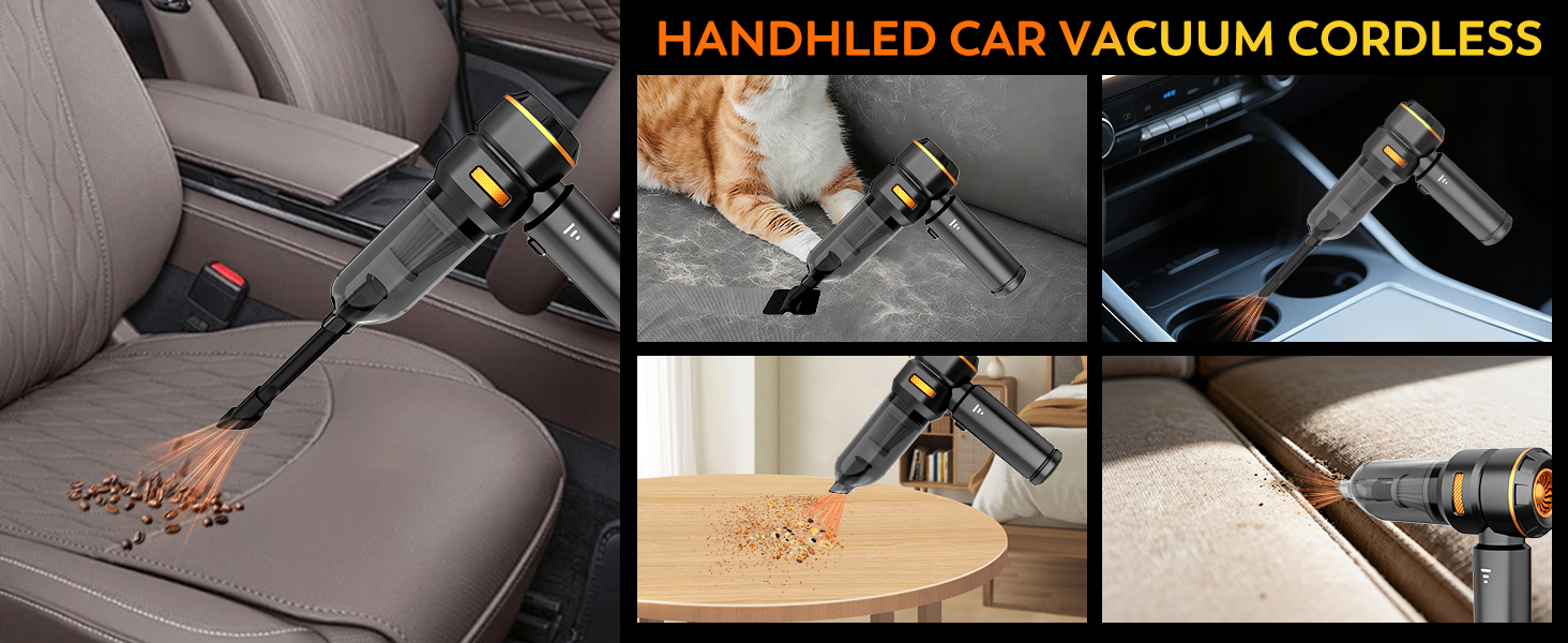 KedeeSparkle Handheld Car Vacuum Cleaner, 4 in 1 Cordless Vacuum Cleaner