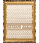 MIEVU 6×8 Picture Frame Gold - Picture Frames for Wall Hanging And Tabletop Display, Ornate Photo...