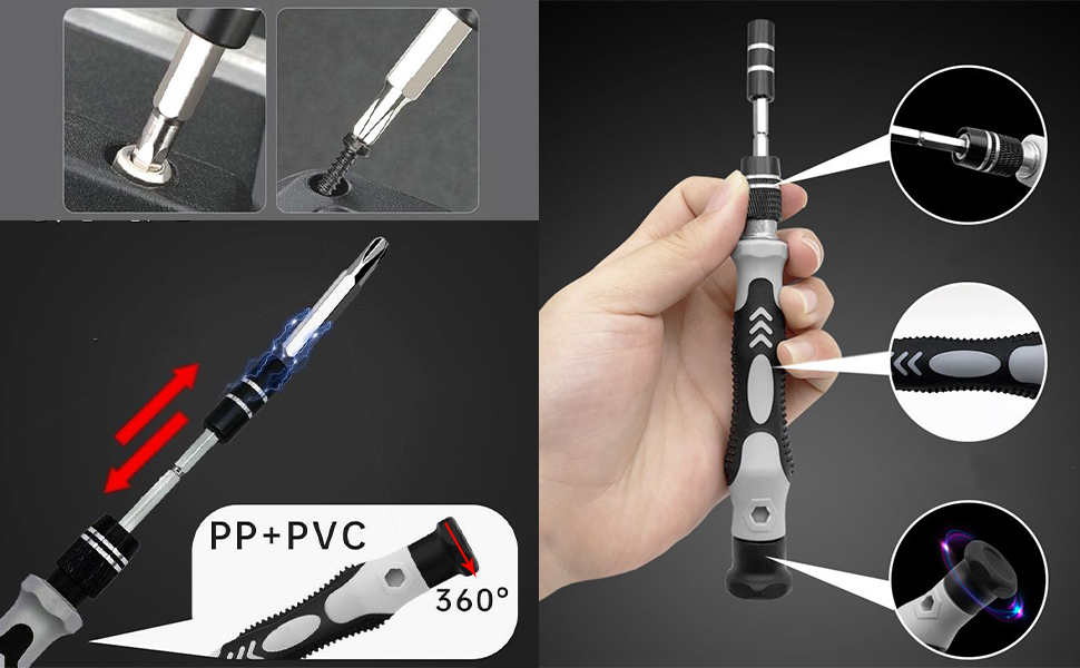 Magnetic Extension Rod Screwdriver Set