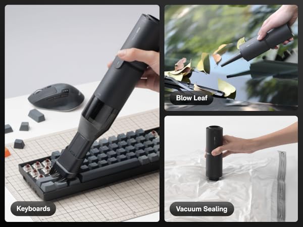 Handheld Vacuum Cleaner air duster for keyboards,leaf, bags and bulky items sealing