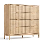 LINSY HOME Fluted Dresser for Bedroom with 8 Drawers, 47