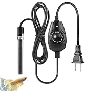 HITOP 15W Super Mini Aquarium Heater: Adjustable Heater for Small Fish Tank 1-4Gallons, with Exte...