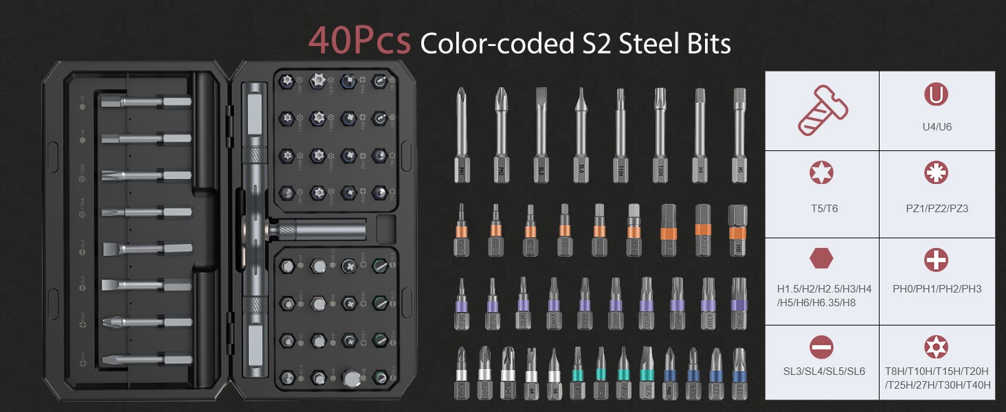 Ratchet Screwdriver Set, 42 in 1 Magnetic Screwdriver Set