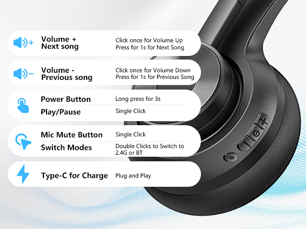 wireless headphones with mic