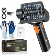 Electric Grill Brush with Dual Safety Lock, Cordless Electric BBQ Cleaner 550RPM High-Speed, Gril...
