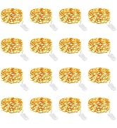 Onforu 16 Pack Fairy Lights Battery Operated String Lights, 6.5ft 20 Mini LED Lights, IP67 Waterp...