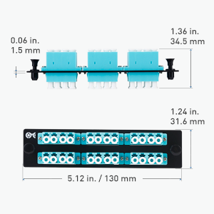 6-Port Fiber Patch Panel with 6 Duplex LC Fiber Optic Adapters