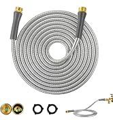 25ft Stainless Steel Garden Hose, Kink-Free Metal Hose for Yard &amp; RV | Standard Connectors, Kink-...