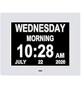 ybest 7 Inch Extra Large Non-Abbreviated Day Date &amp; Month Digital Day Calendar Clock with Auto-Di...