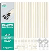 Delamu Cord Covers for 3-4 Wires on Wall, 254in Cable Hider Cord Hider, Large Wire Hider Wire Cov...