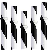 Dakoufish 12 Piece 9 Inch Reusable Plastic Thick Drinking Straws BPA Free Mason Jar Straws Big St...