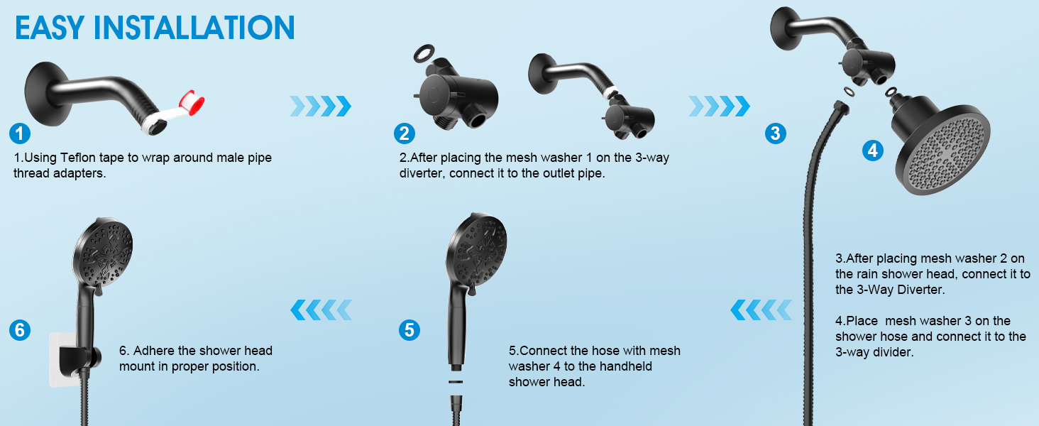 filtered shower heads with handheld spray combo