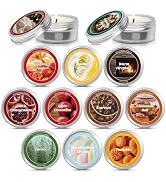 STRN Scented Candles Set, 12 Fragrances, Aluminum Tins Winter Scented Soy Wax Candles, Apple Cinn...