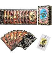 SUNHHX Tarot Cards, 78 Gold foil Tarot Cards Deck for Beginners and Professional Player with Box ...