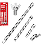 4-Piece 3/8" Drive Socket Extension Bar Set, Professional Socket Extension Set Include 3, 6, and ...