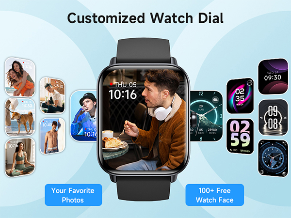 1.8&amp;#34; Smartwatch with Heart Rate/SpO2/Sleep/Stress, Smart Watches for Men for Android &amp;amp; iPhone