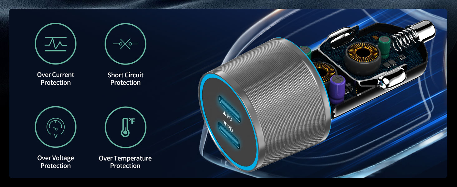 galaxy S25 phone charger for car s24 ultra car charger fast charging dual usb c dual 20W