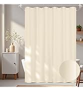 Seenus Waterproof TPU Lined Fabric Shower Curtain Lightweight, Cream Cloth Shower Curtain or Line...