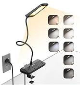 TROND LED Desk Lamp with Clamp Power Strip - Eye Caring Desk Light with 4 Surge Protector Outlet,...