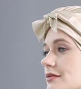 silk sleep cap with bow