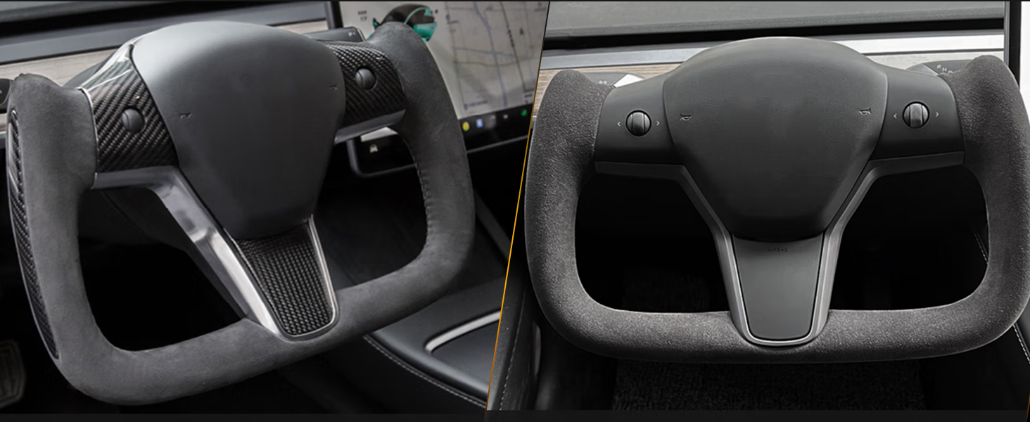 Yoke Steering Wheel for Model 3/Y-2017-2023 Personalized, Modified Real Carbon Fiber Steering Wheel