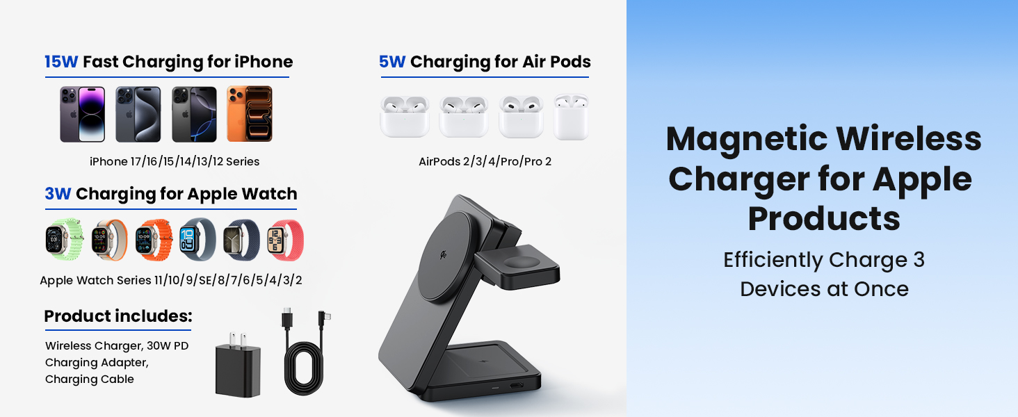 Magnetic Wireless Charger Stand for iPhone