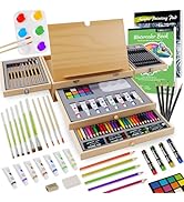 Conda 96 Piece Premium Wooden Art Set with 2 Drawing Pads - Painting &amp; Drawing Supplies Kit with ...
