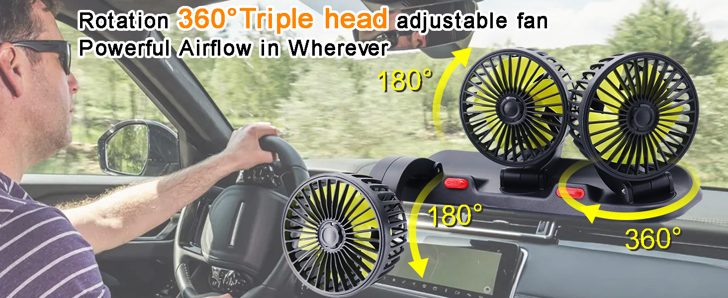 three adjustable fan