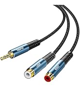 Tisino 3.5 mm TRS to Dual RCA Female Audio Cable (5FT), Headphone Jack to RCA Stereo Audio Adapte...