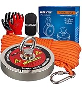MUTUACTOR Strong Fishing Magnets Kit,1100lb Large Neodymium Rare Earth Magnets Heavy Duty Powerfu...