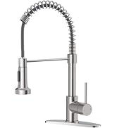 OWOFAN Kitchen Faucets, Brushed Nickel Kitchen Sink Faucet with Pull Down Sprayer Single Handle w...