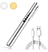 RISEMART Pen Light for Nurse, Rechargeable LED Medical Pen Light, Warm&amp;White Light, Portable Medi...