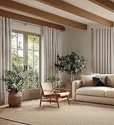 THAIGEE Faux Linen Blackout Curtains for Bedroom 84 Inches Long, Thermal Insulated Light Blocking...