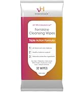 vH essentials Feminine Cleansing Wipes - pH Balanced, Prebiotics, Tea Tree &amp; Aloe, Soothing Witch...