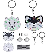 2 PCS Soldering Learning Kit, ICSTATION Fox and Bear Keychain Soldering Project with SMD LED Flas...