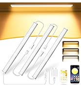 Daymeet Under Cabinet Lights Plug in, Dimmable 12 Inch Ultra Thin Under Cabinet Lighting, Multi-C...