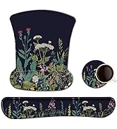 Mouse Pad Wrist Support Keyboard Wrist Rest Set, Ergonomic Gel Mouse Pad with Coasters, Non-Slip ...