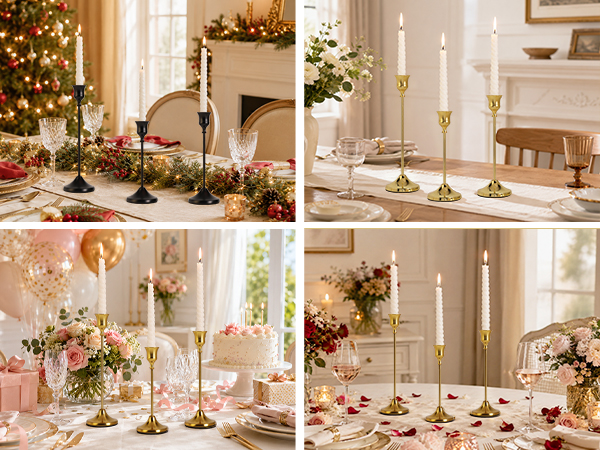 beautiful and warm home decor/Elegant, Well-Balanced Taper Candle Holders with a Clean Finish
