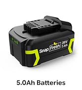 SnapFresh 20V 5.0Ah Battery (Not Compatible with Other Brands), BBT-DC50A | UL Certificated, ONLY...